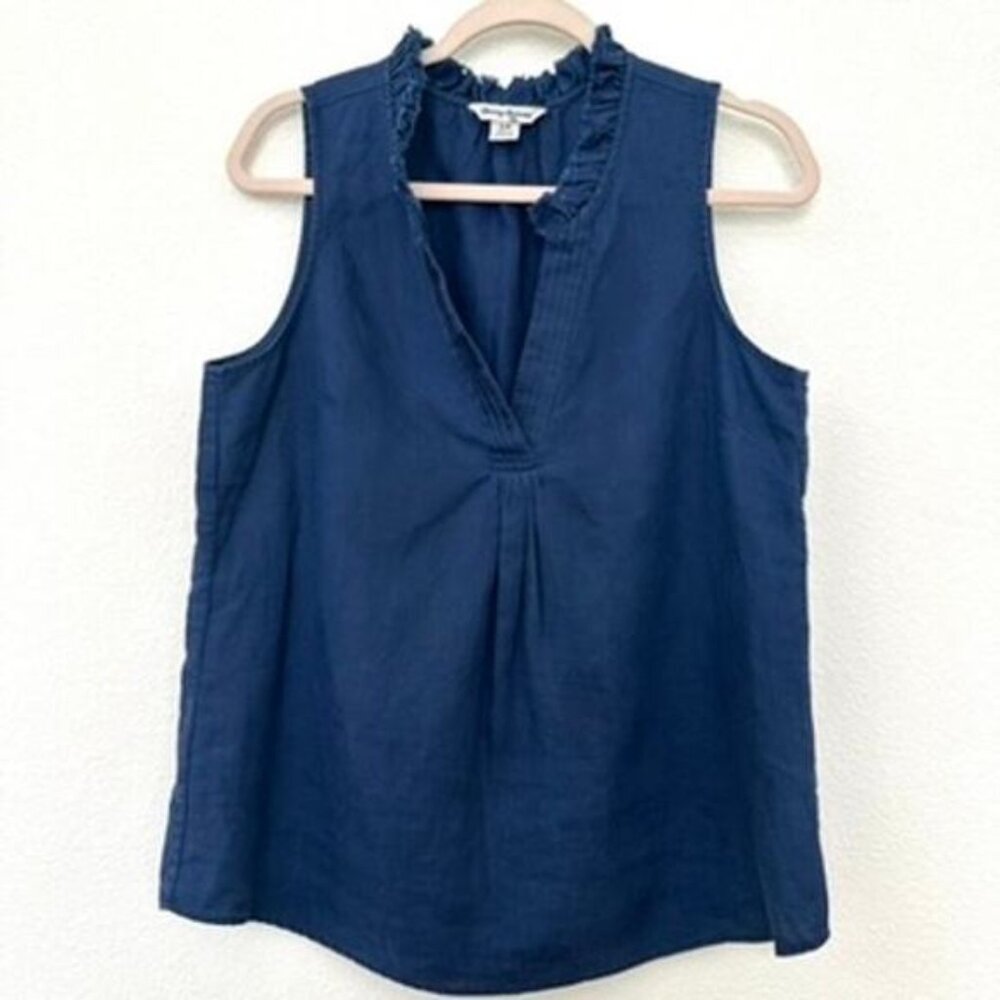 Tommy Bahama Coastalina Linen Pull-Over Top in Navy, Size S Excellent Condition